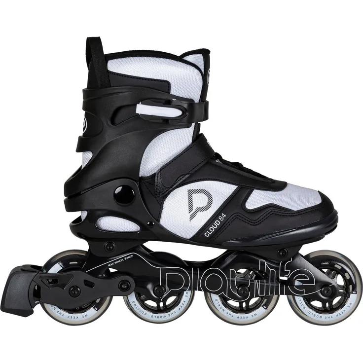 Playlife Inlineskates Cloud Black/White 84, Inlineskate für Anfänger und Gelegenheitsskater, Aluminiumschiene, ABEC 7 Kugellager