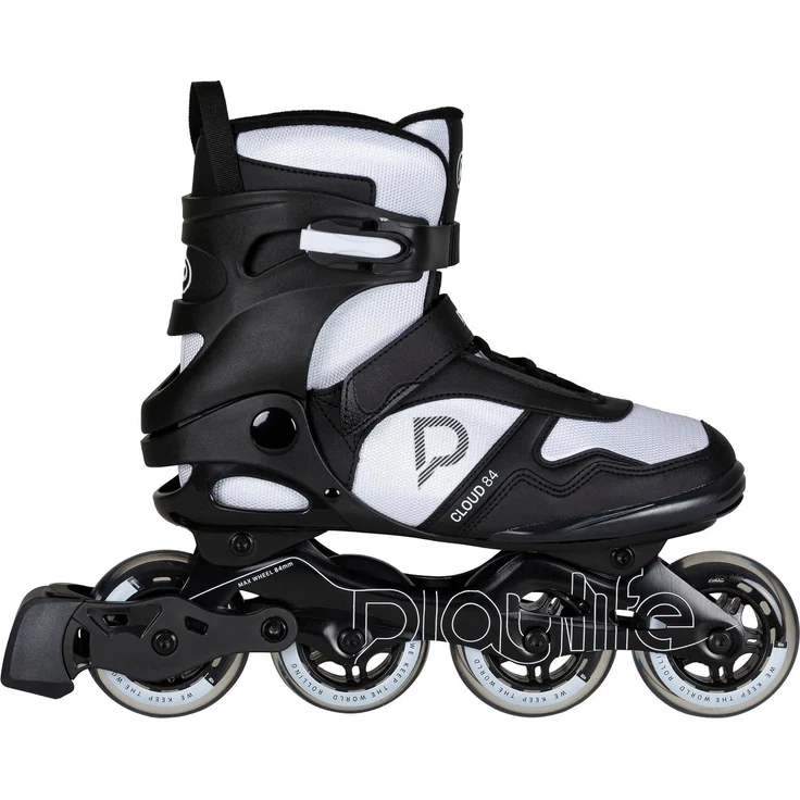 Playlife Inlineskates Cloud Black/White 84, Inlineskate für Anfänger und Gelegenheitsskater, Aluminiumschiene, ABEC 7 Kugellager