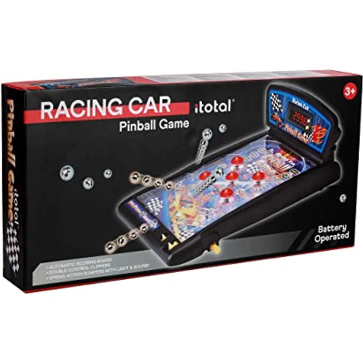 I-TOTAL® Pinball Space Galaxy Game Flipper, Retro-Vintage-Display, batteriebetrieben mit LCD-Bildschirm, 42 x 15 x 17 cm