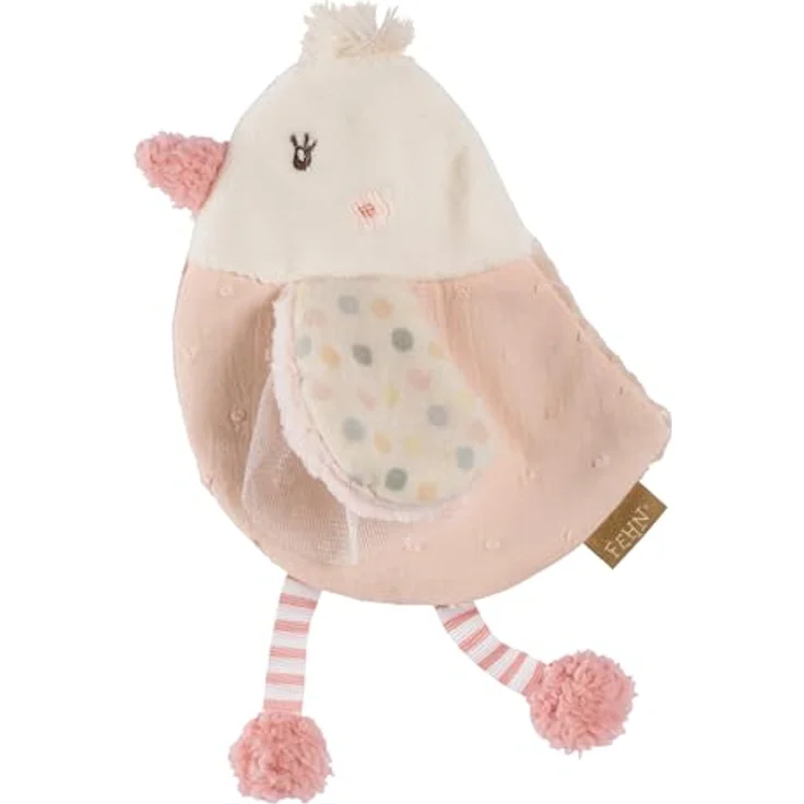 Fehn Greifspielzeug feehnLAND Knister-Vogel, Activity-Rascheltier mit Glow-in-the-dark Bestickung, fördert Sinne & Motorik, für Babys ab 0 Monaten – Bild 1