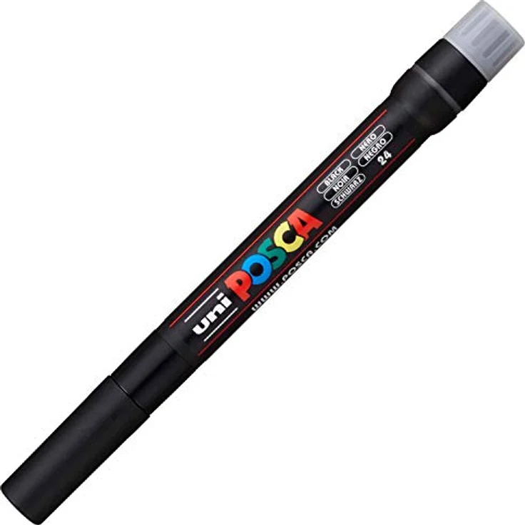 uni-ball Posca PCF-350, Acryl-Farbmarker mit Pinselspitze, 1-10 mm, schwarz, für fast alle Oberflächen – Bild 1