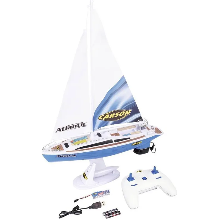 CARSON RC-Boot RC- 2.4GHz 100% RTR, Ferngesteuertes Segelboot Atlantic, authentisches Segelerlebnis