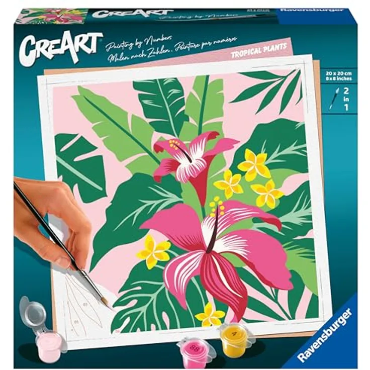 Ravensburger CreArt - Malen nach Zahlen 23728 - Tropical Plants - ab 12 Jahren