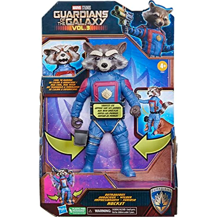 Marvel Press Guardians of The Galaxy Vol. 3, Marvel's Rocket Actionfigur mit beweglichen Augenbrauen, für Kinder ab 4 Jahren – Bild 2