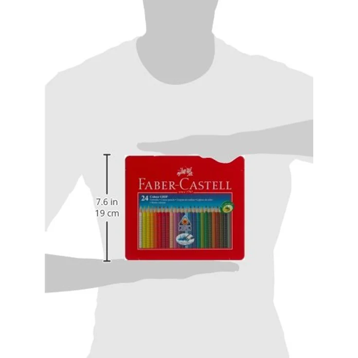 Faber-Castell Colour Grip Buntstift - 24er-Metalletui, ergonomisch mit Soft-Grip-Zone, hochpigmentierte Mine – Bild 4