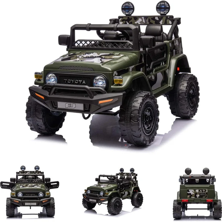 Chipolino Kinderelektroauto Toyota FJ Cruiser, 12V Elektrisches SUV mit EVA-Reifen, Musik und LED-Lichtern, grün