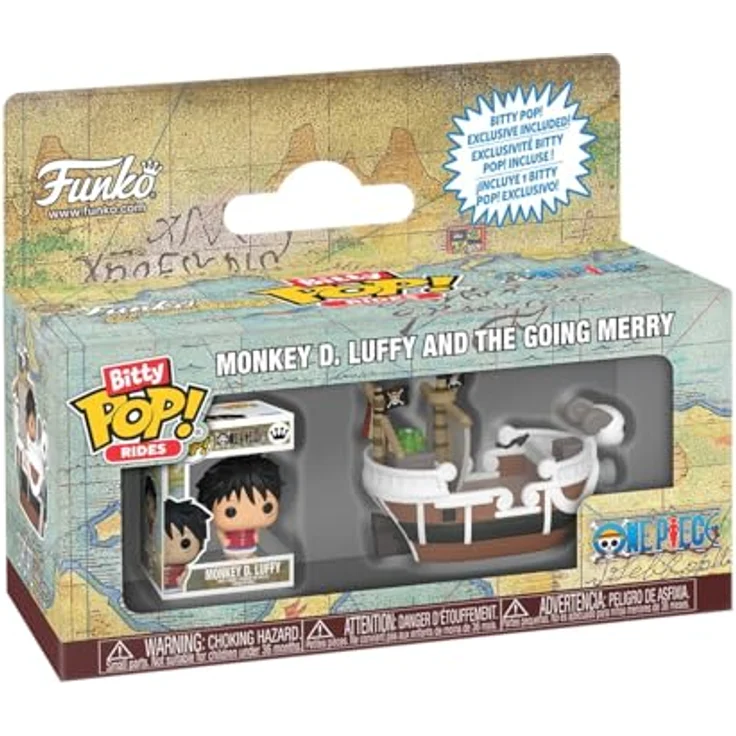 Funko Bitty POP! Ride: One Piece - Going Merry w/Luffy, Sammelbare Vinylfigur, 9,5 cm, Hochwertiges Vinyl, Offizielles Merchandise für Kinder & Erwachsene – Bild 1