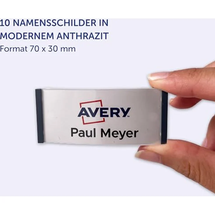 AVERY Zweckform Namensschilder mit Magnet, 7,0 x 3,0 cm, 10er Set mit auswechselbaren Einsteckschildern – Bild 4