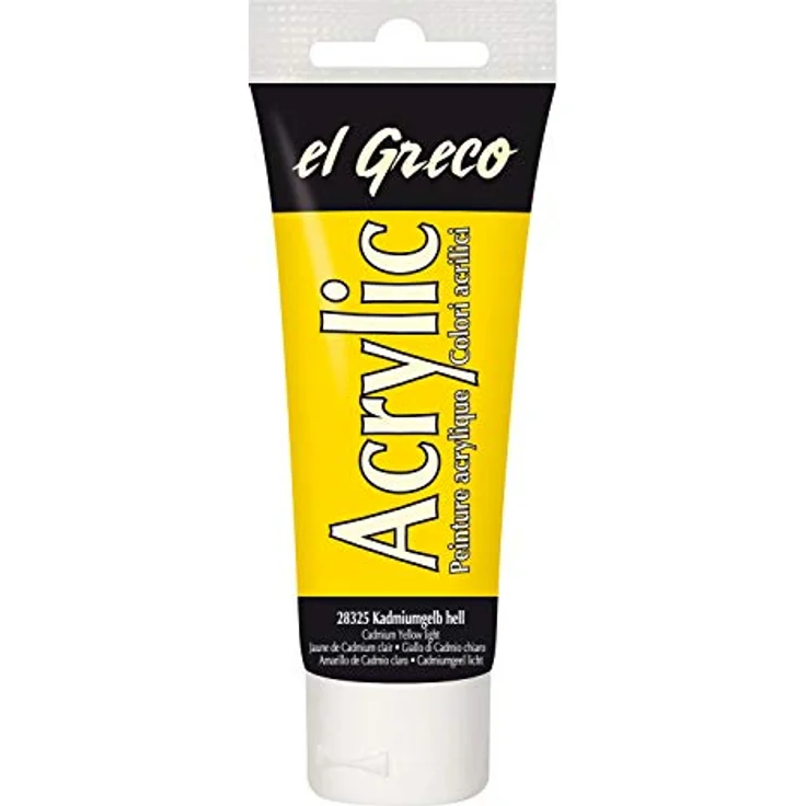 KREUL El Greco Acrylic, 75 ml Tube, hochpigmentierte Acrylfarbe in Studienqualität, kadmiumgelb hell, buttrig vermalbar für pastose Malerei – Bild 1