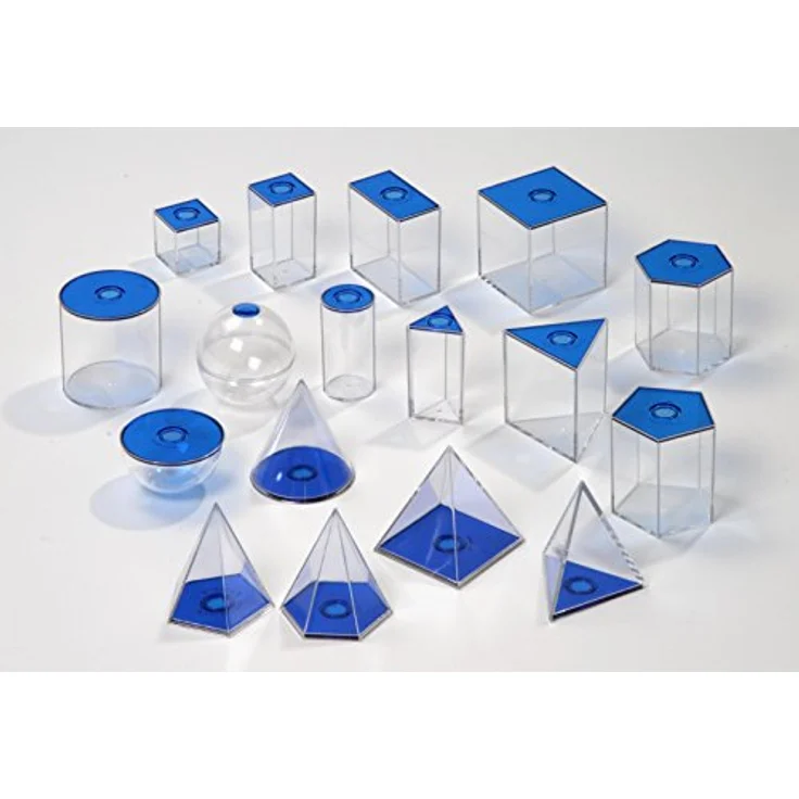 Betzold Lernspielzeug Füllkörper, 17 Stück – Geometrie-Körper aus Plexiglas, blau und rot, stabil und abnehmbar – Bild 7