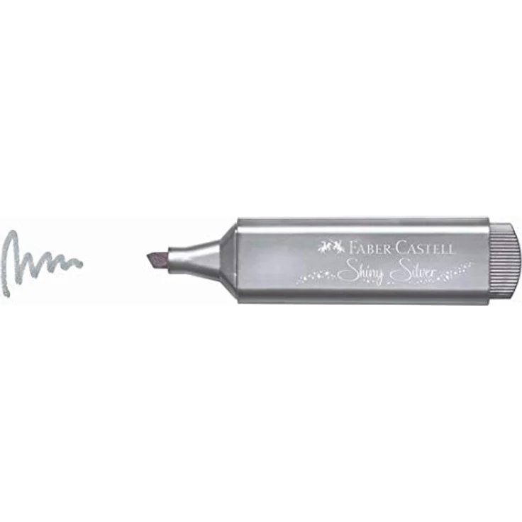Faber-Castell Marker TL 46 Textmarker, silber, Metallische Tinte auf Wasserbasis, 3 Strichstärken (1/2/5 mm), Langlebige Keilspitze – Bild 3