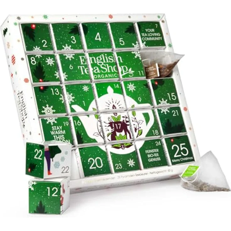 English Tea Shop ETS - Puzzle Tee Adventskalender "Happy Holiday", BIO, 25 erlesene Chai-Tees in 3 verschiedenen Motiven – Bild 3
