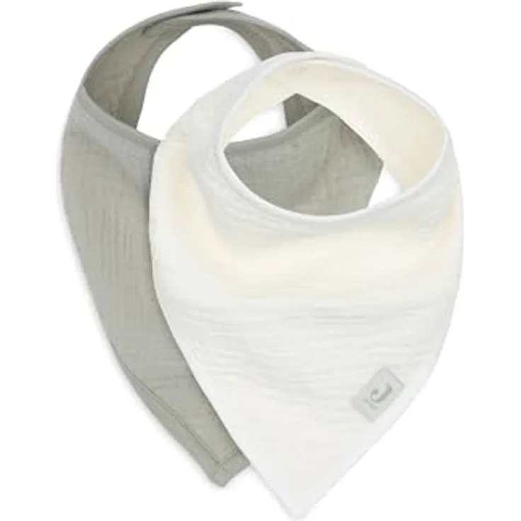 Jollein Sabberlätzchen Baby Bandana mit Klettverschluss, 2er Pack - Hydrophil, 100% Baumwolle, Olive Green/Oatmeal