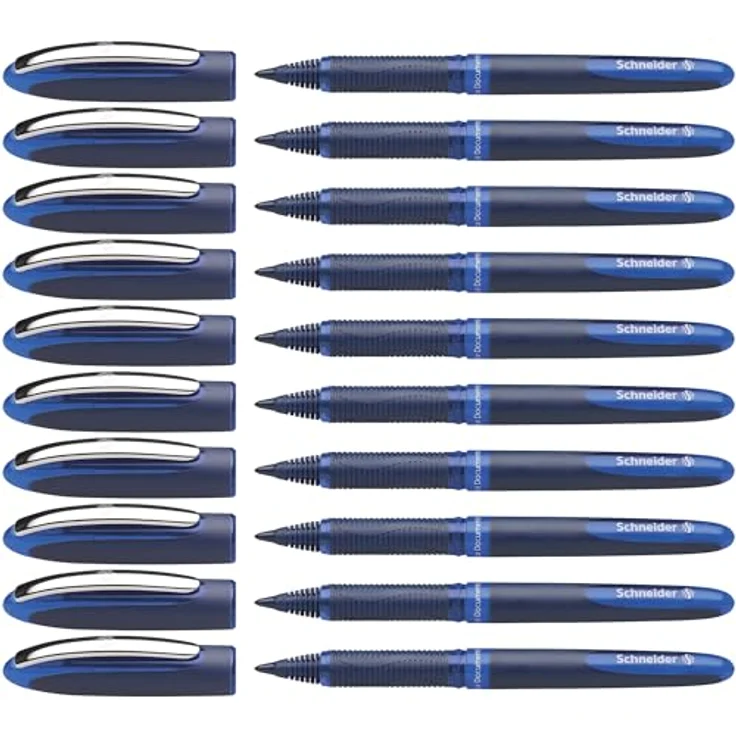 Schneider Tintenroller One Business, 10 Stück, dokumentenecht, 0,6 mm Strichstärke, Blau – Bild 1