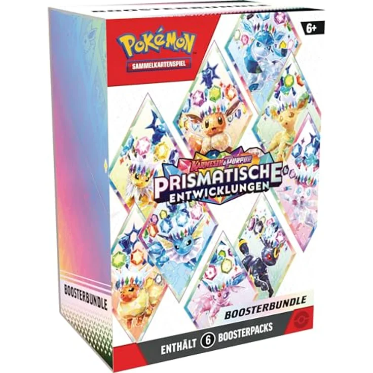 Pokémon Boosterbundle Karmesin & Purpur – Prismatische Entwicklungen (6 Boosterpacks) – Bild 1