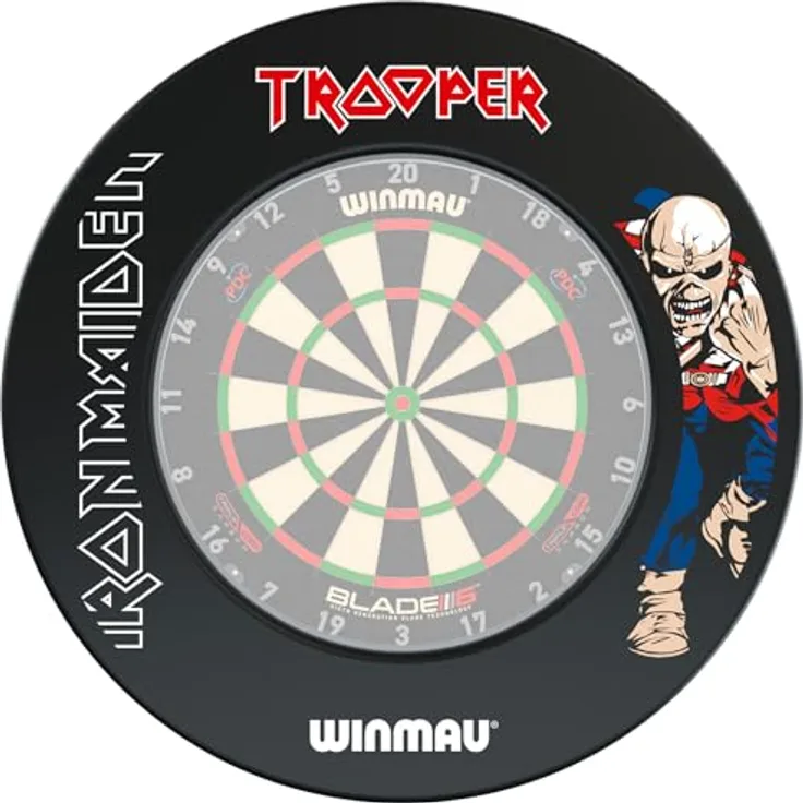 WINMAU Iron Maiden Trooper Design Dartscheibe Surround, passend für alle Winmau Bristle Dartboards