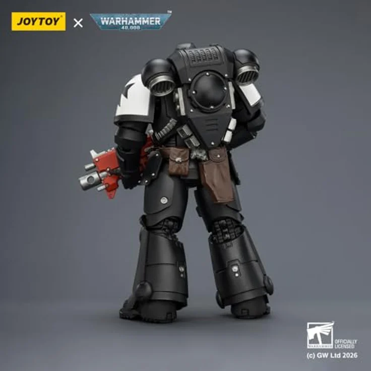 Joy Toy Warhammer 40,000 Black Templars Intercessor Figur, detailreich, 12 cm, beweglich, inkl. Bolzengewehr und Kettenschwert – Bild 4