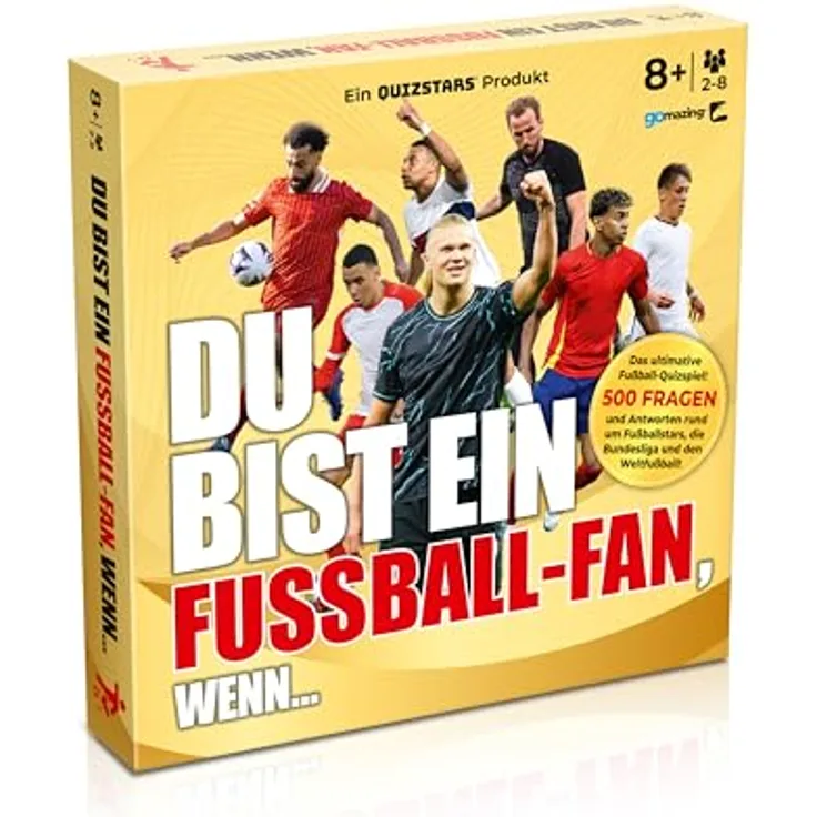 Gomazing Du bist EIN Fussball - Fan, wenn - Quiz-Brettspiel mit 500 Fragen zur Bundesliga + Weltfussball, für 2-8 Spieler, ab 8 Jahren, nachhaltig produziert