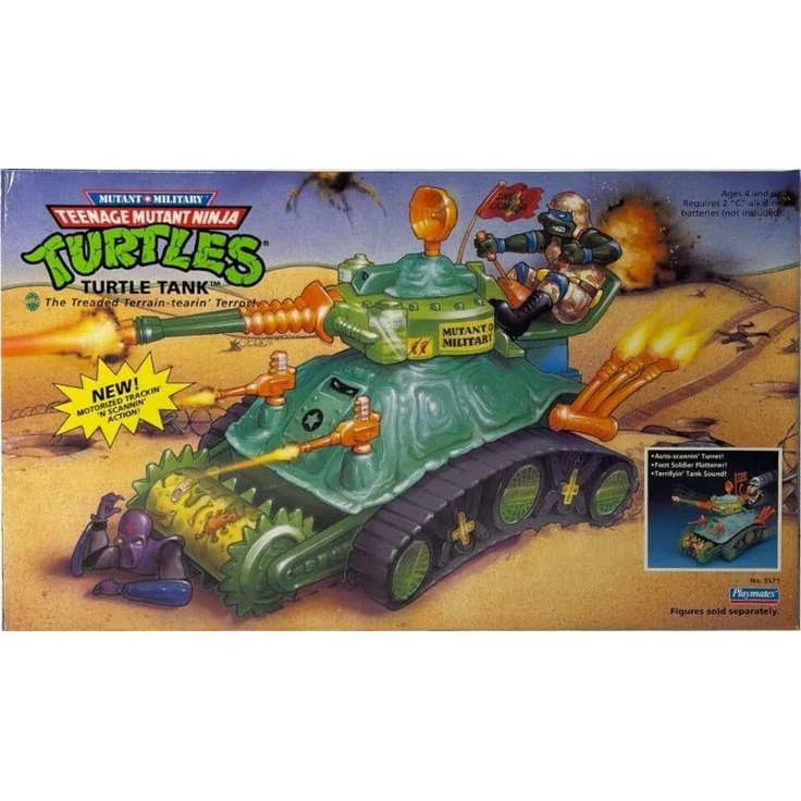 Playmates Teenage Mutant Ninja Turtles Fahrzeug Turtle Tank Heo Eu Exclusive, 25 cm mit drehbarem Turm und zwei Maschinengewehren