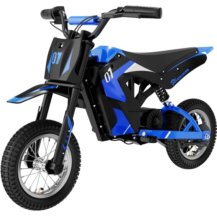 EVERCROSS EV12M Kinder Elektromotorrad, 300W Motor, 25 km/h, 12 Zoll Reifen, Blau
