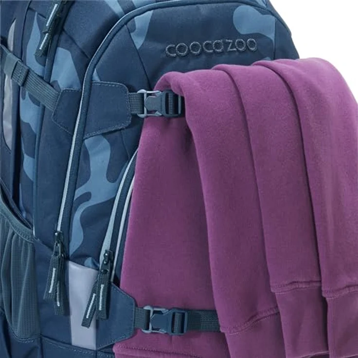 Coocazoo MATE „Breaking Waves“ 3-teiliges Schulrucksack-Set, ergonomischer 30L Tornister in blau mit Brust- und Hüftgurt, inkl. Mäppchen und COLOUR UP-Set – Bild 4