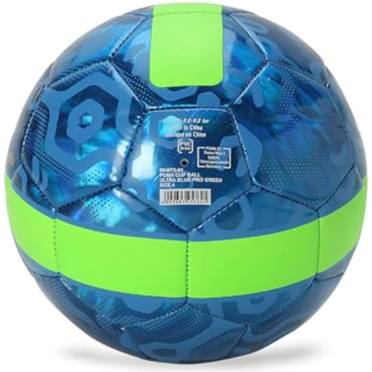PUMA Cup Fußball Erwachsene, PUMA Ultra Blue Pro Green, leuchtendes Design für Training und Spiel – Bild 2
