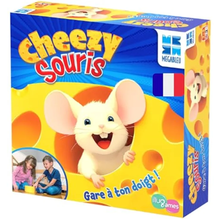 MEGABLEU Tischspiel CHEEZY MOUSE, Brettspiel für 2-4 Spieler, geeignet ab 3 Jahren, blau, unisex