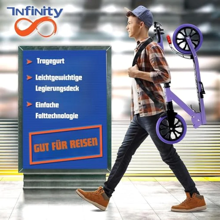 SereneLife Cityroller, klappbar & höhenverstellbar, Unisex-Tretroller für Kinder & Erwachsene, Big Wheel Scooter bis 120 kg belastbar, 8-9 Zoll Räder – Bild 7