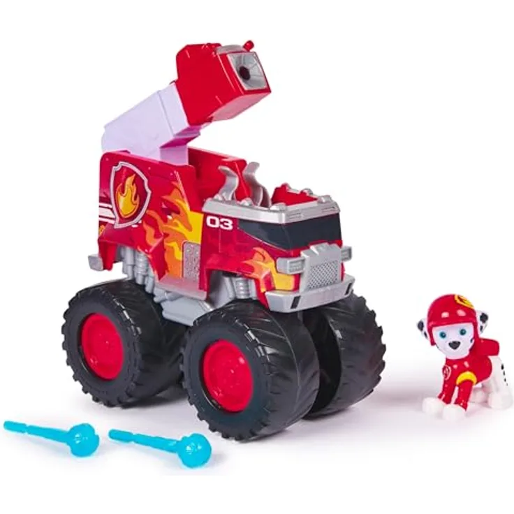 Paw Patrol Marshall Monstertruck, Feuerwehrwagen mit Geschoss-Abwurf und abnehmbarer Figur