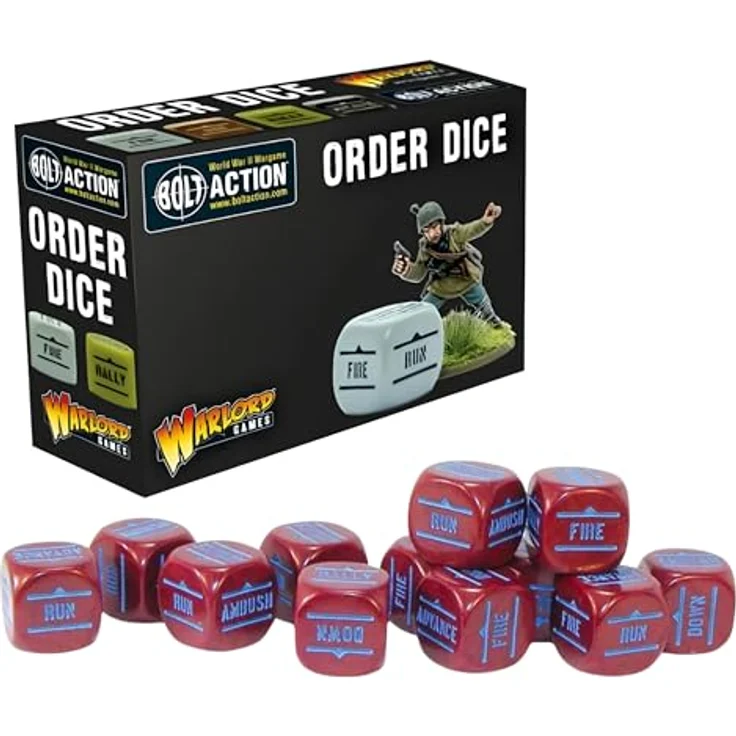 Warlord Games Kastanienbrauner Bestellwürfel für Bolt Action - Set mit 12 Würfeln – Bild 2