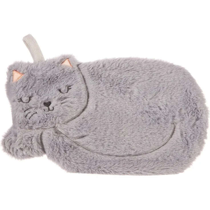 Sass & Belle Wärmflasche Katze, grau, 2-tlg., ca. 20 x 30 cm, perfekt für abendliches Kuscheln