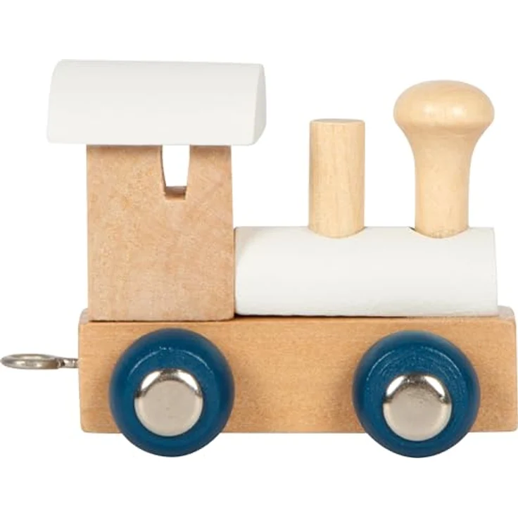 Small Foot Buchstabenzug Lokomotive Polar, Spielzeugzug aus Holz in weiß/natur, 7 x 3,5 x 5,5 cm, Made in Germany – Bild 1