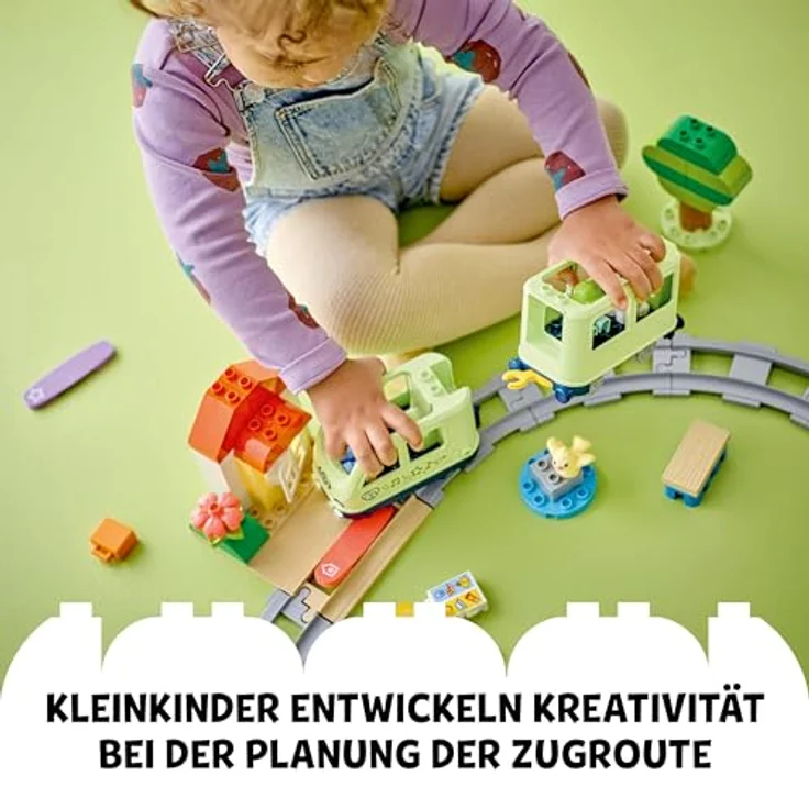 LEGO DUPLO Town 10427 Interaktive Abenteuer-Eisenbahn, Lernspielzeug für Kleinkinder mit 4 Figuren und 5 Aktionssteinen, Mehrfarbig – Bild 5