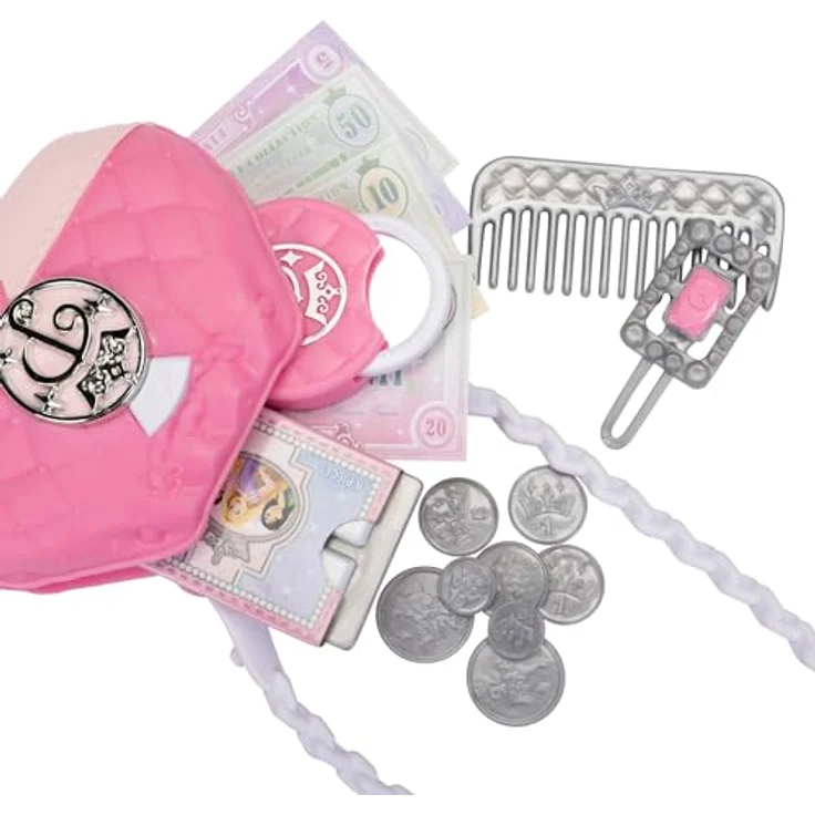 Jakks Pacific Disney Princess Mini-Handtasche aus PVC-Vinyl mit 4-5 Glamour-Accessoires, pink – Bild 5