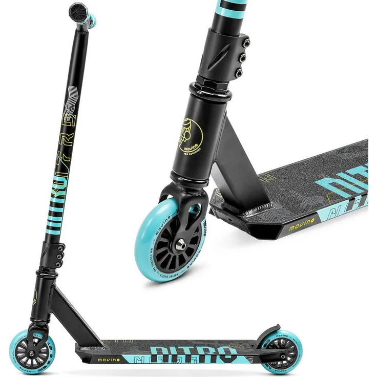 Movino Nitro, Stuntscooter für Kinder, leicht 3,2 kg, mit ABEC-9 Lagern für Skatepark-Einsteiger