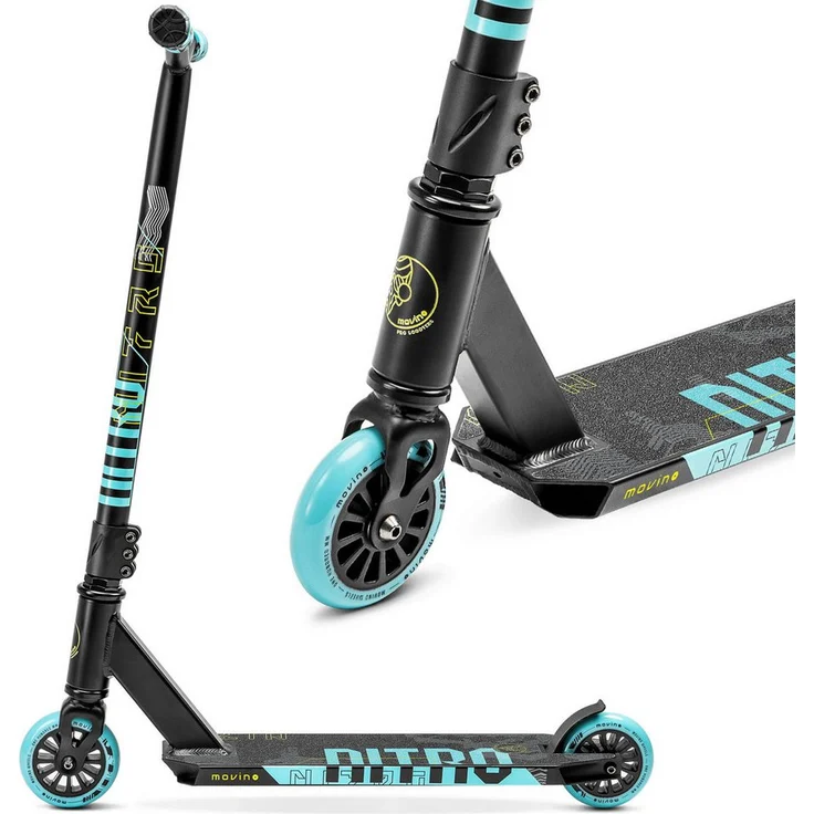 Movino Nitro, Stuntscooter für Kinder, leicht 3,2 kg, mit ABEC-9 Lagern für Skatepark-Einsteiger