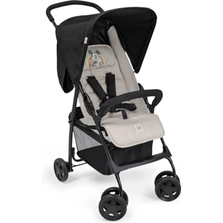 hauck Buggy Sport Disney Mickey & Minnie Black, federleichter Reisebuggy 5,9 kg mit Liegefunktion, zusammenklappbar, Einkaufskorb bis 3 kg, für Kinder ab Geburt bis 15 kg – Bild 1