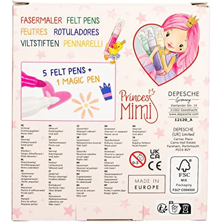 Depesche Princess Mimi Filzstifte, Magische 6er Packung mit bunten Farben – Bild 6