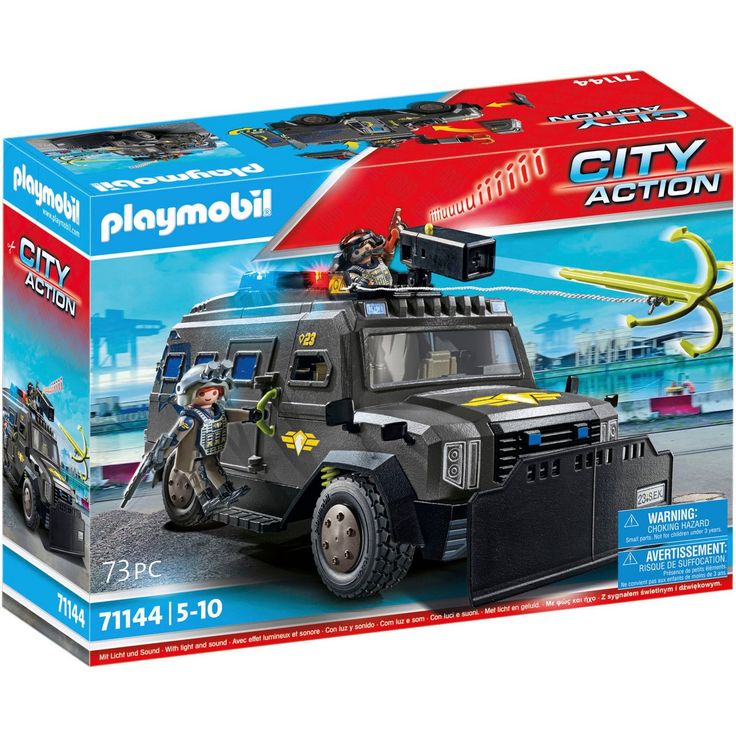 Playmobil® Konstruktions-Spielset SWAT-Geländefahrzeug (71144), City Action, (73 St), Made in Europe, mit Licht und Sound – Bild 1