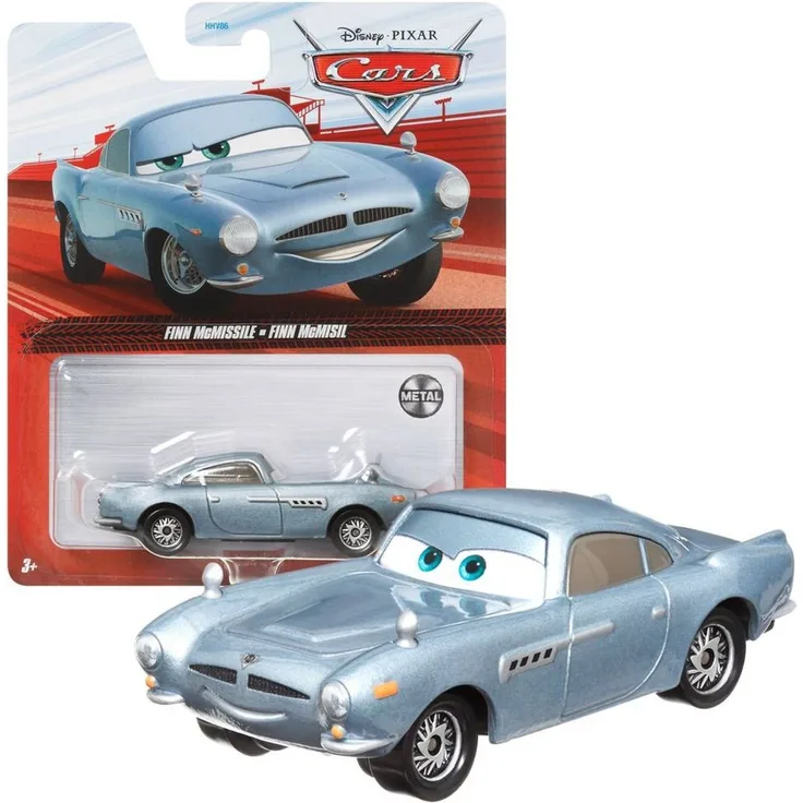 Disney Cars Spielzeug-Rennwagen Finn McMissile DKG43, 1:55 Auto, Metall, Londoner Geheimagent, Aston Martin DB5, Mattel