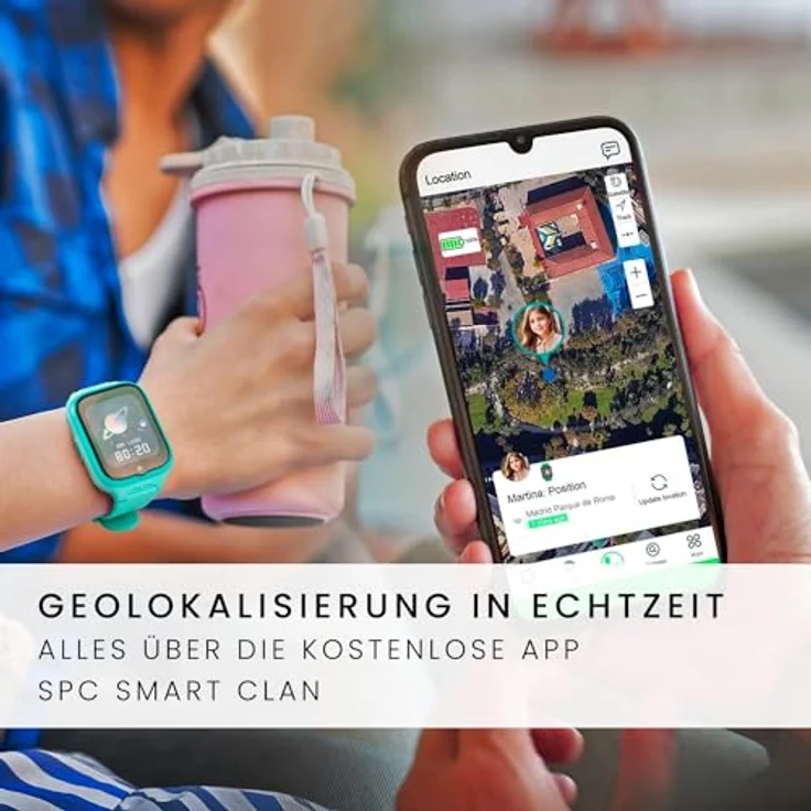 SPC Smartee 4G Kids, Smartwatch für Kinder mit GPS, Videoanrufen, SOS-Taste, IP68, in fröhlichem Grün – Bild 3