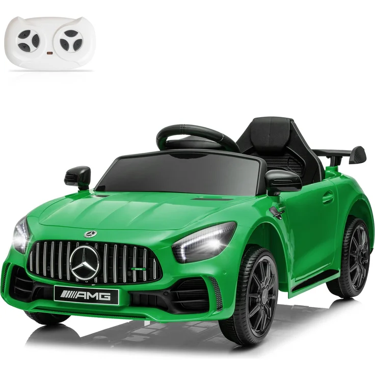 FCH Elektroauto Kinderauto Mercedes-Benz AMG GTR, mit 2,4G Fernbedienung, LED Scheinwerfer, MP3, Hupe und Musik, grün