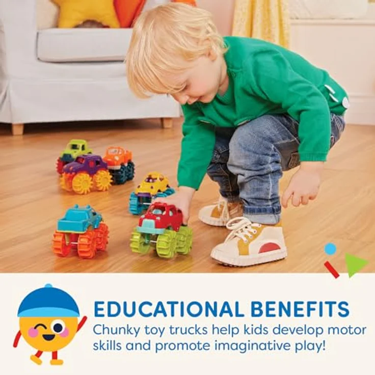 Battat Mini Monster Trucks – Set mit 6 Mini Trucks mit Aufbewahrungstasche für Kinder ab 2 Jahren – Bild 6