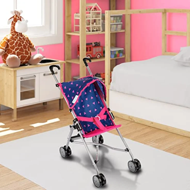 Kinderplay Puppenbuggy, Puppenwagen, Puppen Buggy - Leichte Stabile Konstruktion, Griffhöhe 54 cm, Modell KP0290 (KP0290T) – Bild 4