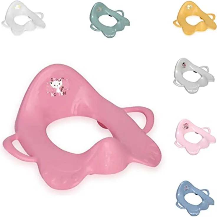 Lorelli Toilettenaufsatz Toilettensitz mit Griffe Spritzschutz ergonomische Form rosa