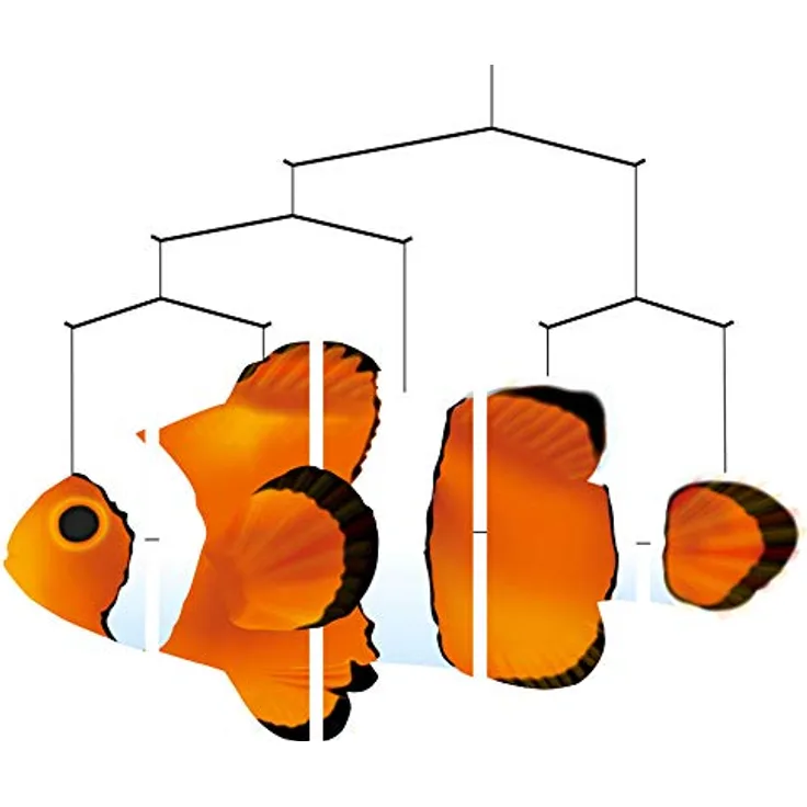 HQ HIGH QUALITY DESIGN Windspiration Ocean Mobile: Clownfish, UV-beständiges und wetterfestes Windspiel für Garten, Terrasse und Balkon, L50xT85cm, komplett montiert inkl. Aufhängung