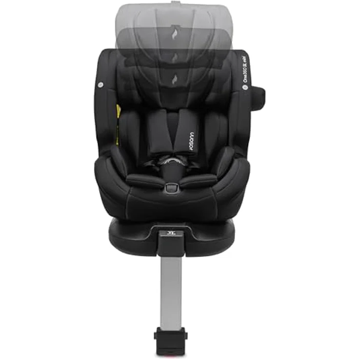 Osann Reboarder-Kindersitz One 360 SL mini, drehbar ab Geburt bis 4 Jahre (40-105 cm), inklusive Isofix-Basis, All Black – Bild 6