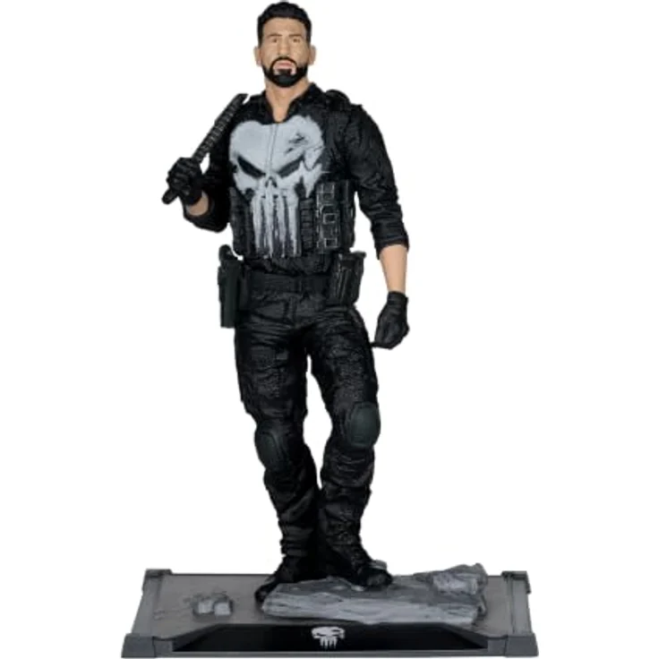 McFarlane Toys Marvel Studios Statue 1/10 The Punisher, detailgetreue Figur mit Umgebungsbasis und Sammelkarte, 16 cm – Bild 1