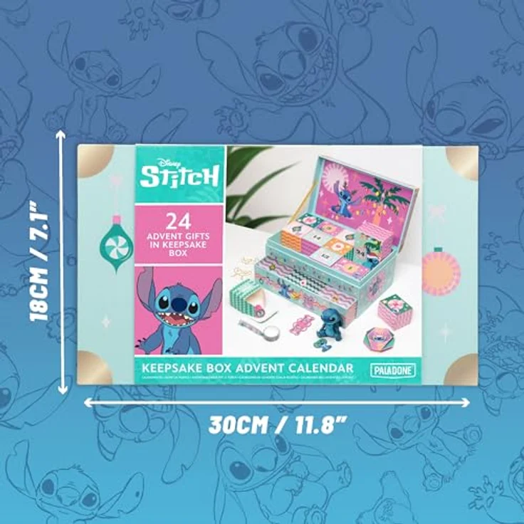 Paladone Stitch Erinnerungsbox Adventskalender, 24 Tage mit Schreibwaren-Überraschungen, Offiziell lizenziertes Disney Geschenk für Fans – Bild 3