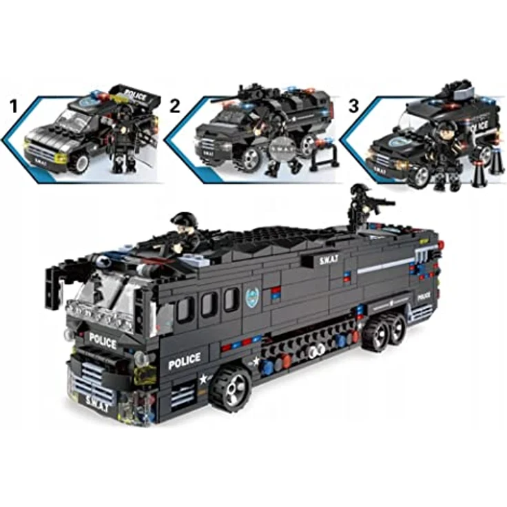 COIL Klemmblöcke Bauklötze, Polizei Kinderspielzeug, Konstruktionsspielzeugsets, Kunststoffklötze, kompatibel mit allen wichtigen Marken – Bild 3